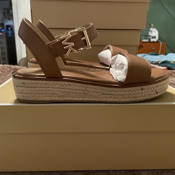 Michael Kors Sandals. Worn once! Brown with gold accents. - Picture 1 of 3